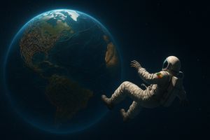 Astronaut and Living Earth