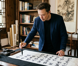 Calligraphy Scholar Scene