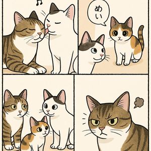 Cute Four-Panel Cat Comic