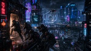 Cyberpunk Rooftop Raid Action