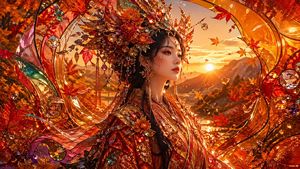 Resplendent Autumn Queen at Sunset