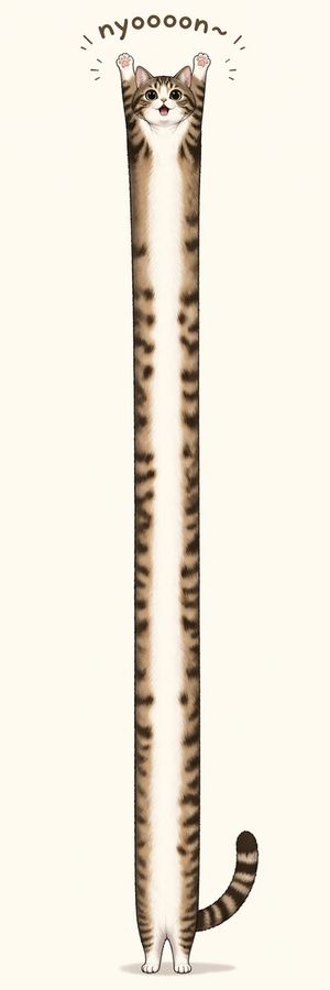 长条伸展虎斑猫