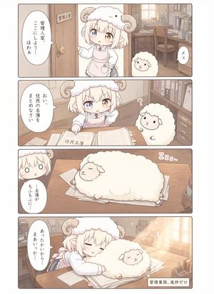 Cute Sheep Horn Girl Office Manga