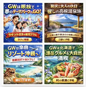 Four Japanese Travel Advertisements