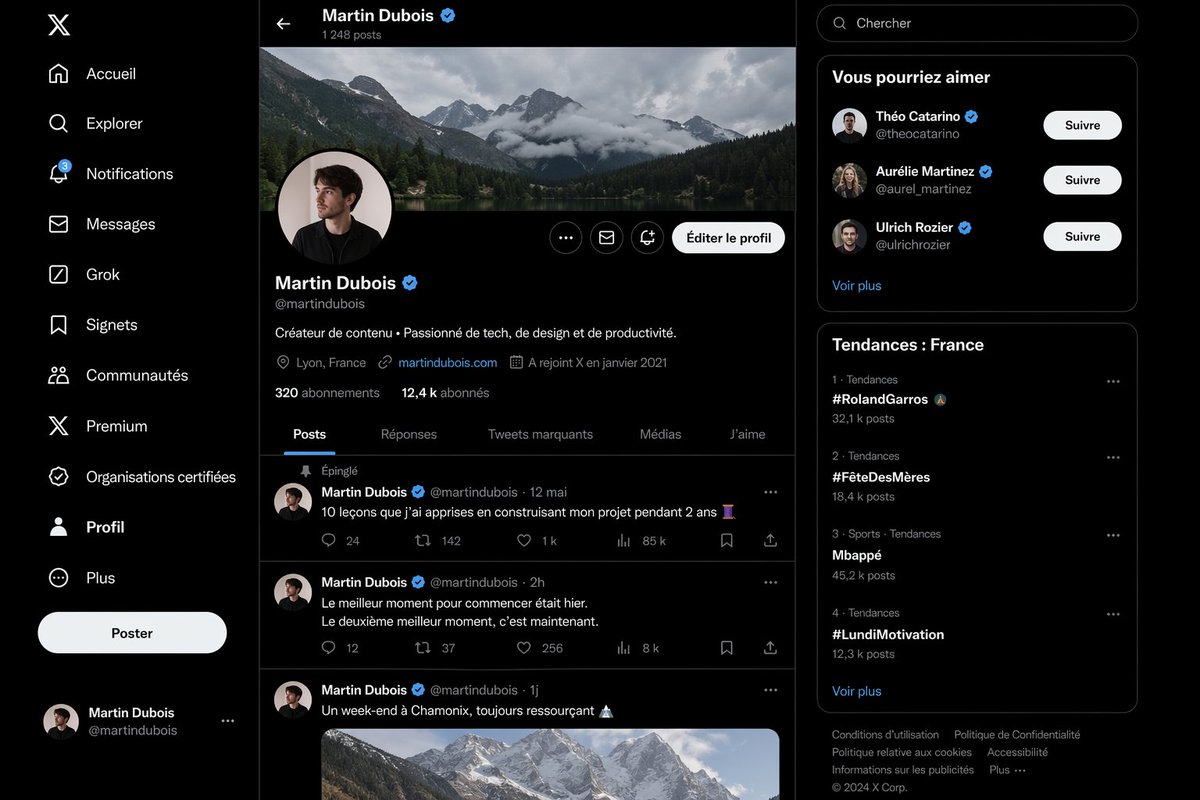 Realistic Social Media Interface