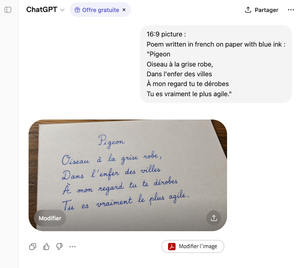 French Poem on Paper