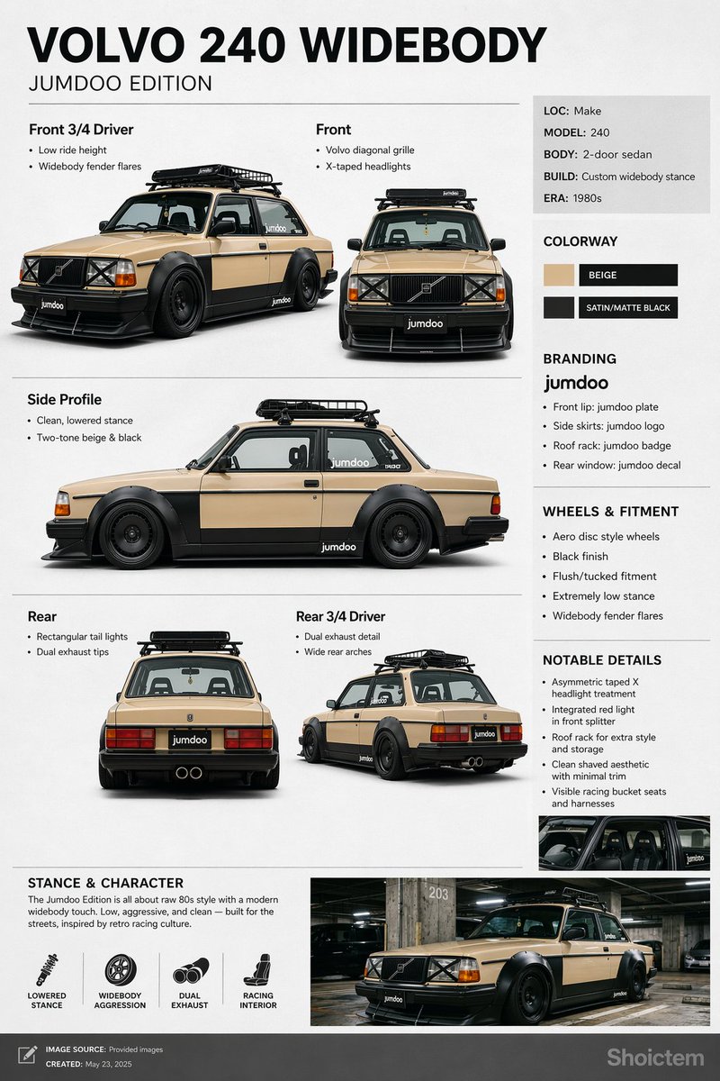 Volvo 240 Widebody Specification