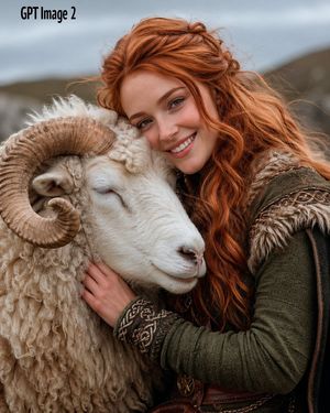 Fantasy Woman with White Ram