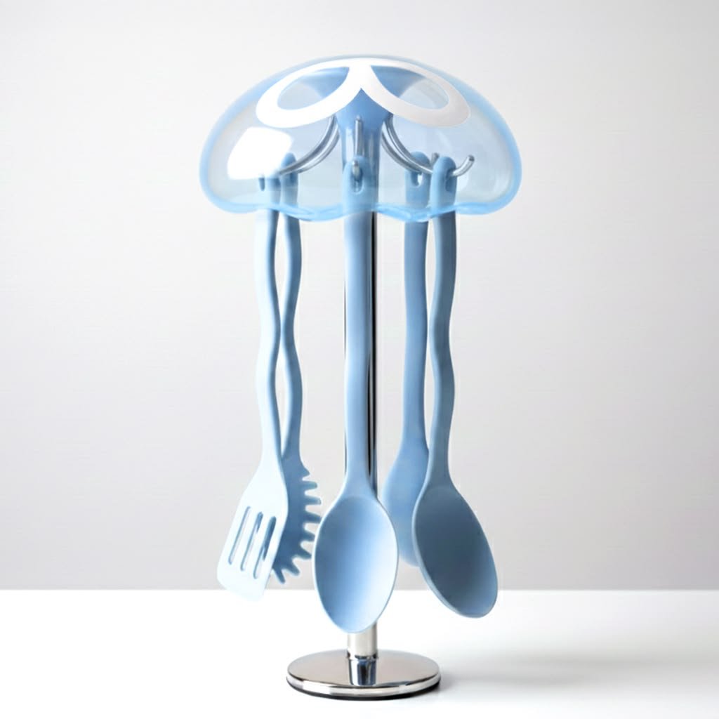 Jellyfish-Shaped Kitchen Utensil Holder Render