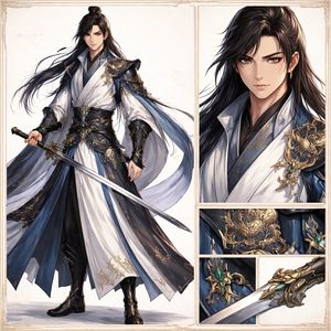 优雅武侠剑客设计图