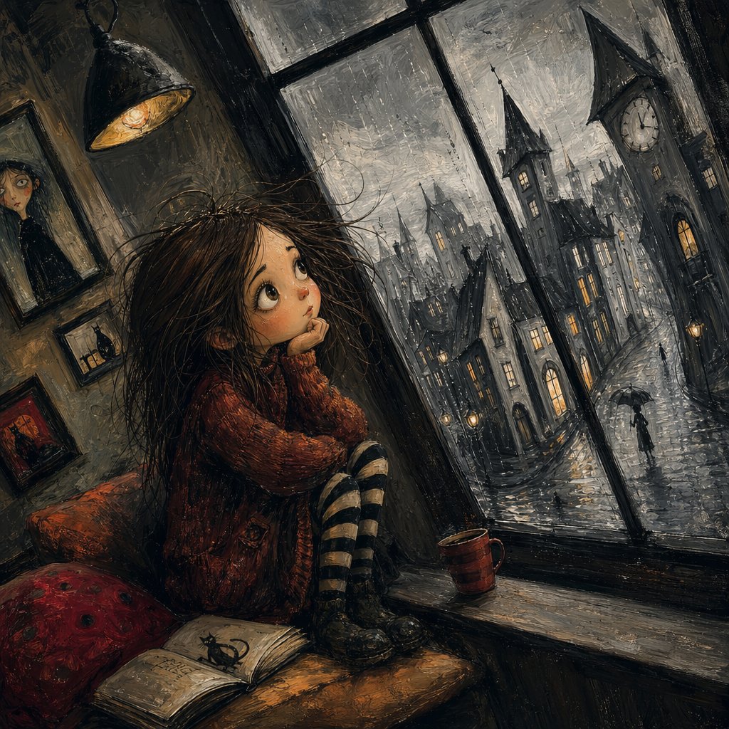 雨窗边的哥特女孩