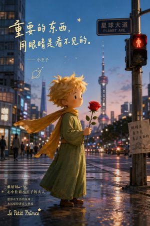 小王子上海雨中海报