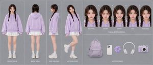 柔和色调青少年角色设计图