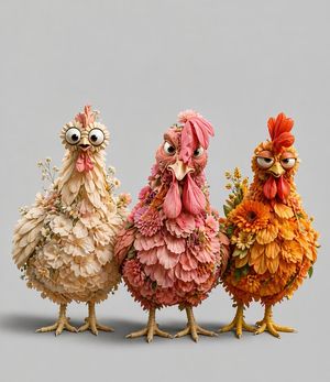 Whimsical Chicken Portrait
