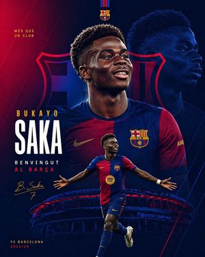 Saka 巴塞罗那转会海报