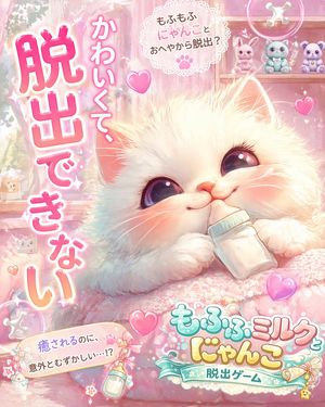 可爱粉色小猫逃脱游戏广告