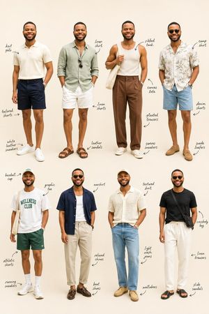 夏季男装 Lookbook 网格图