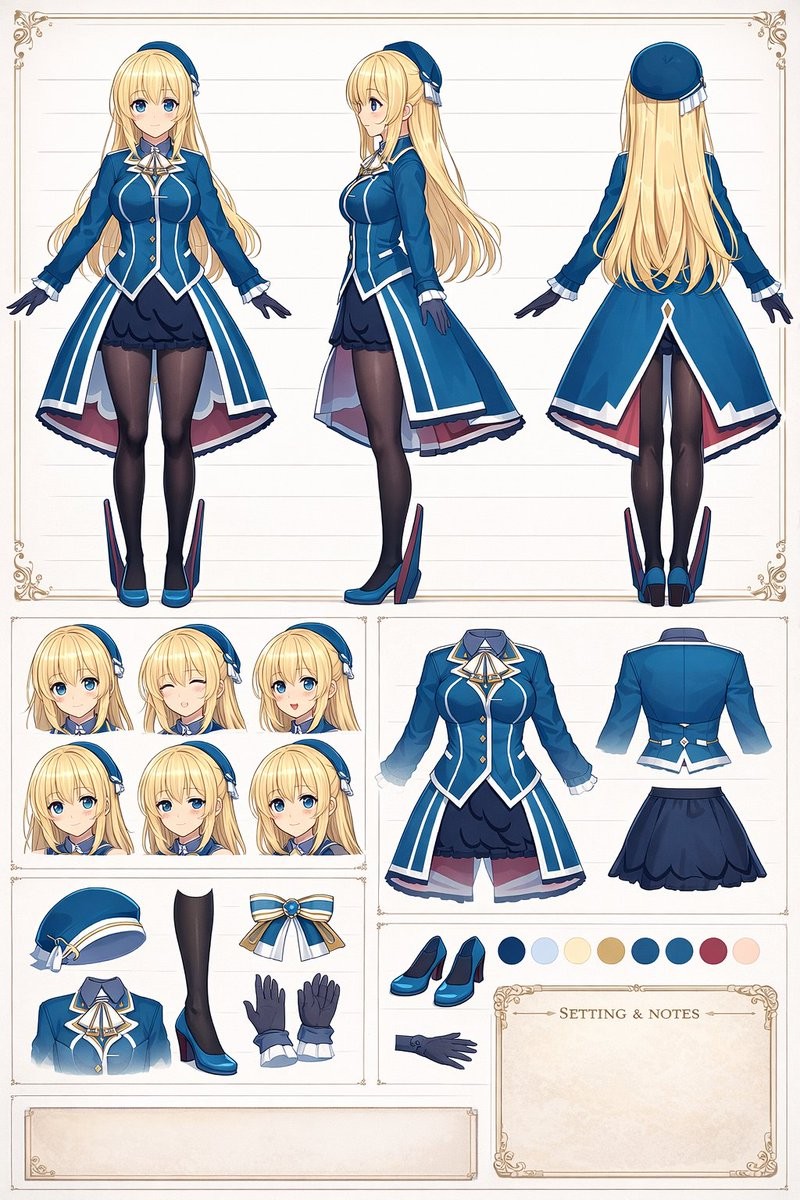 Anime Character Reference Sheet