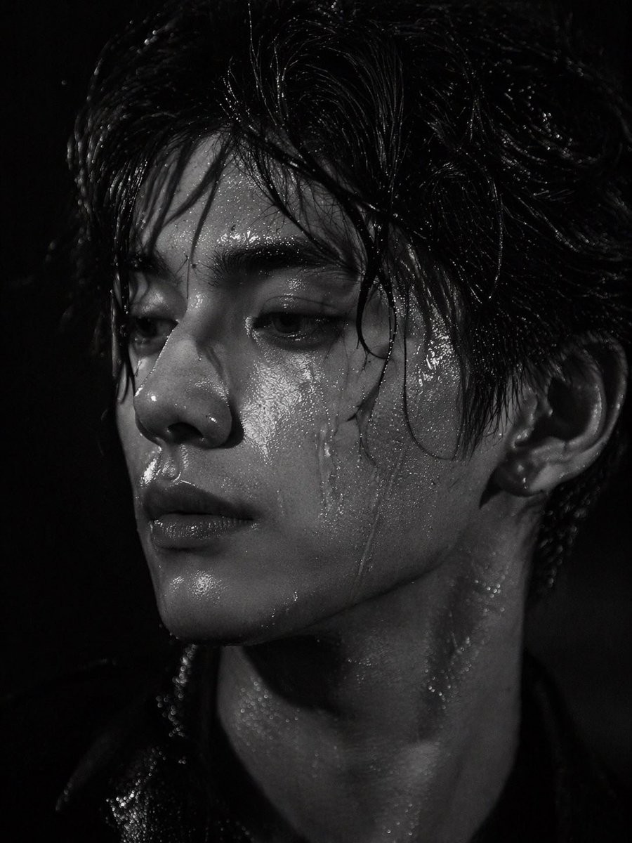 Dramatic Wet Hair Portrait