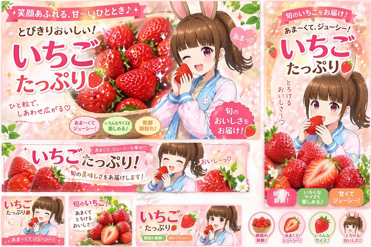 Strawberry Promo Banner Set