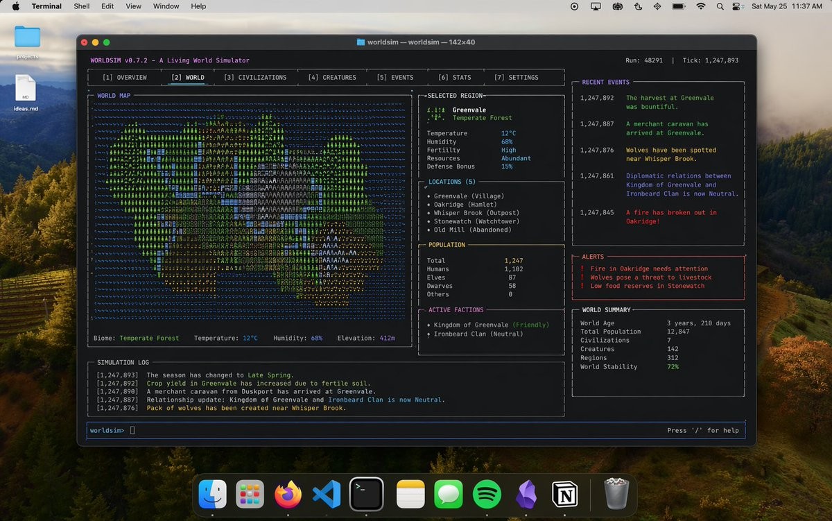 Terminal World Sim