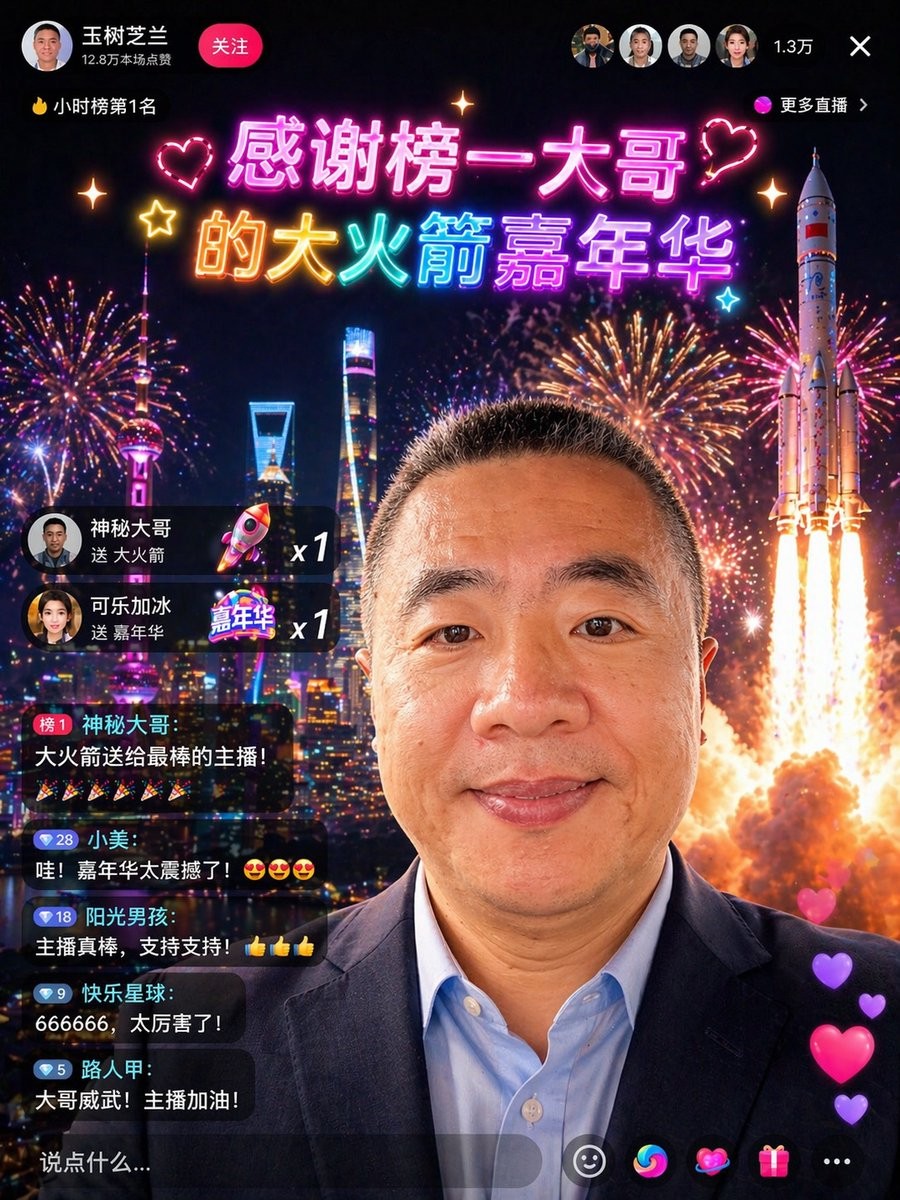 Chinese Livestream Rocket Carnival Screenshot