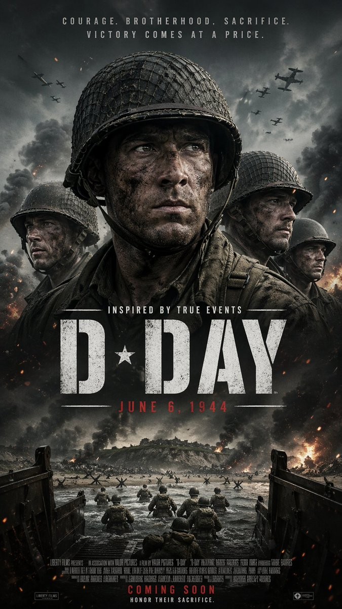 World War II Normandy Landing Poster