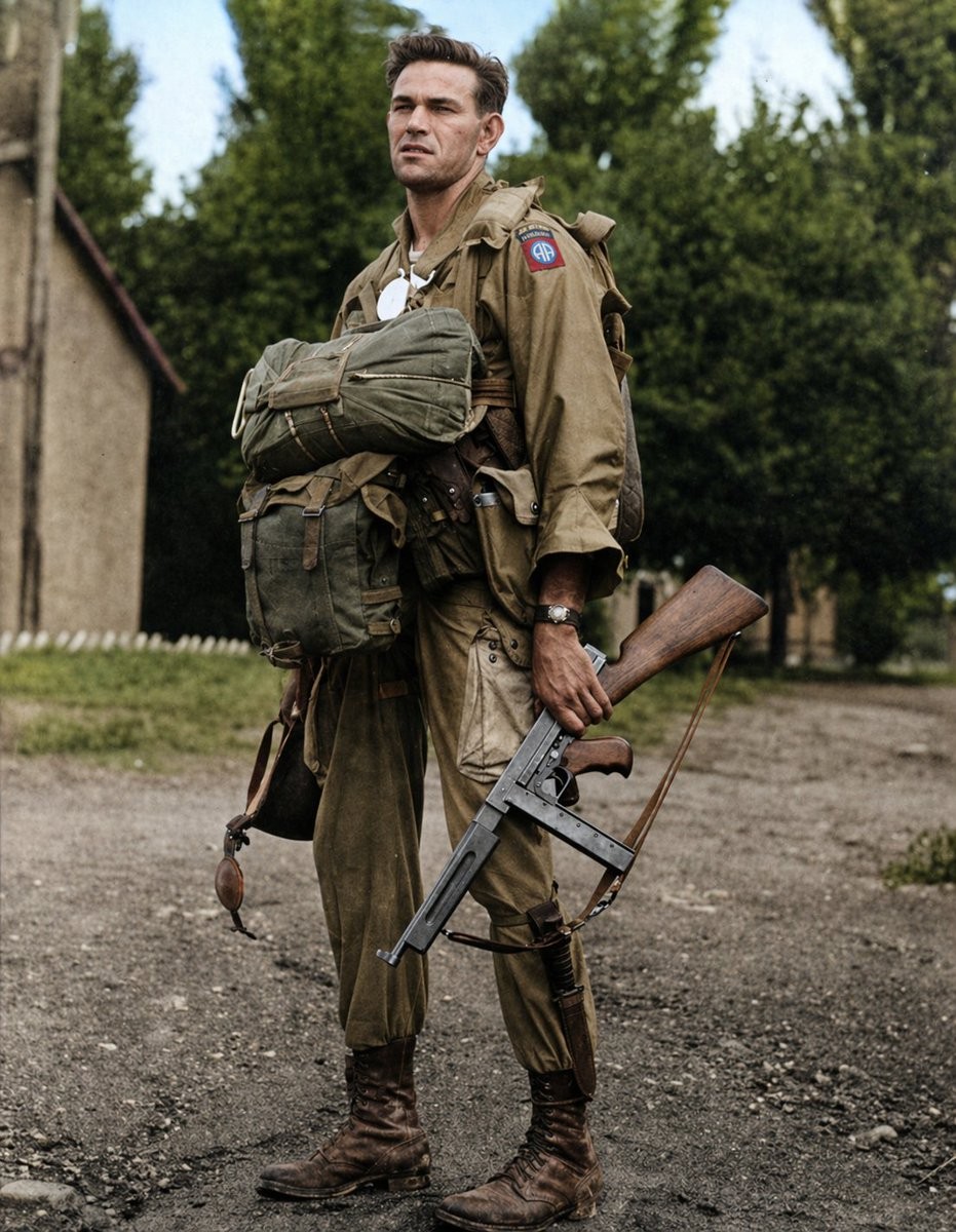 Colorization of WWII Paratrooper Photo