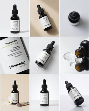 极简主义精华液产品拼图