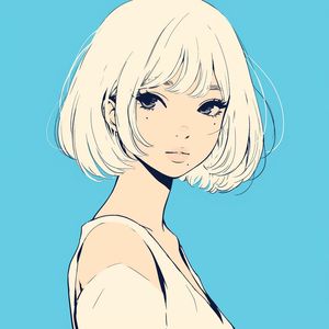 极简动漫少女侧颜