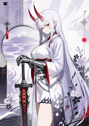 优雅鬼族女战士肖像
