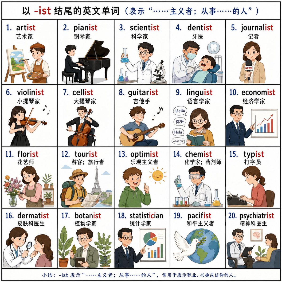 词汇学习网格