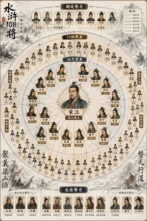 《水浒传》108 将人物关系图