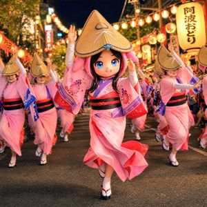 动态阿波舞夜景