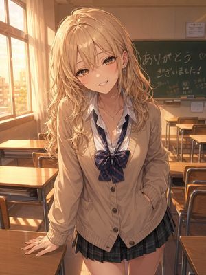 黄金时刻的辣妹（Gyaru）在教室