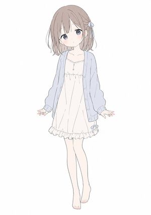 柔和粉彩动漫少女全身像