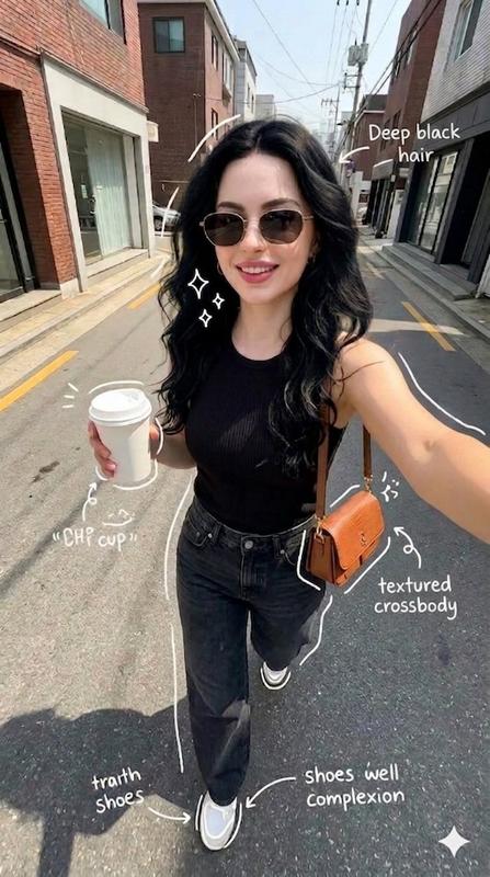 Street Selfie with Hand-Drawn Annotations