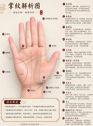 专业中文手相分析图