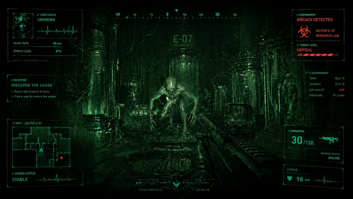 科幻恐怖 FPS HUD 实验室入侵