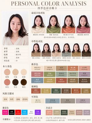 柔秋型个人色彩诊断卡