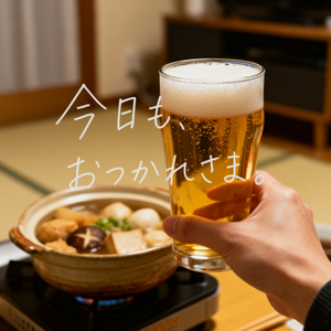 日式关东煮与啤酒的惬意干杯