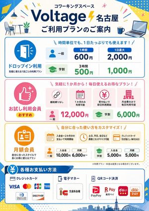 日式共享办公空间价格宣传单