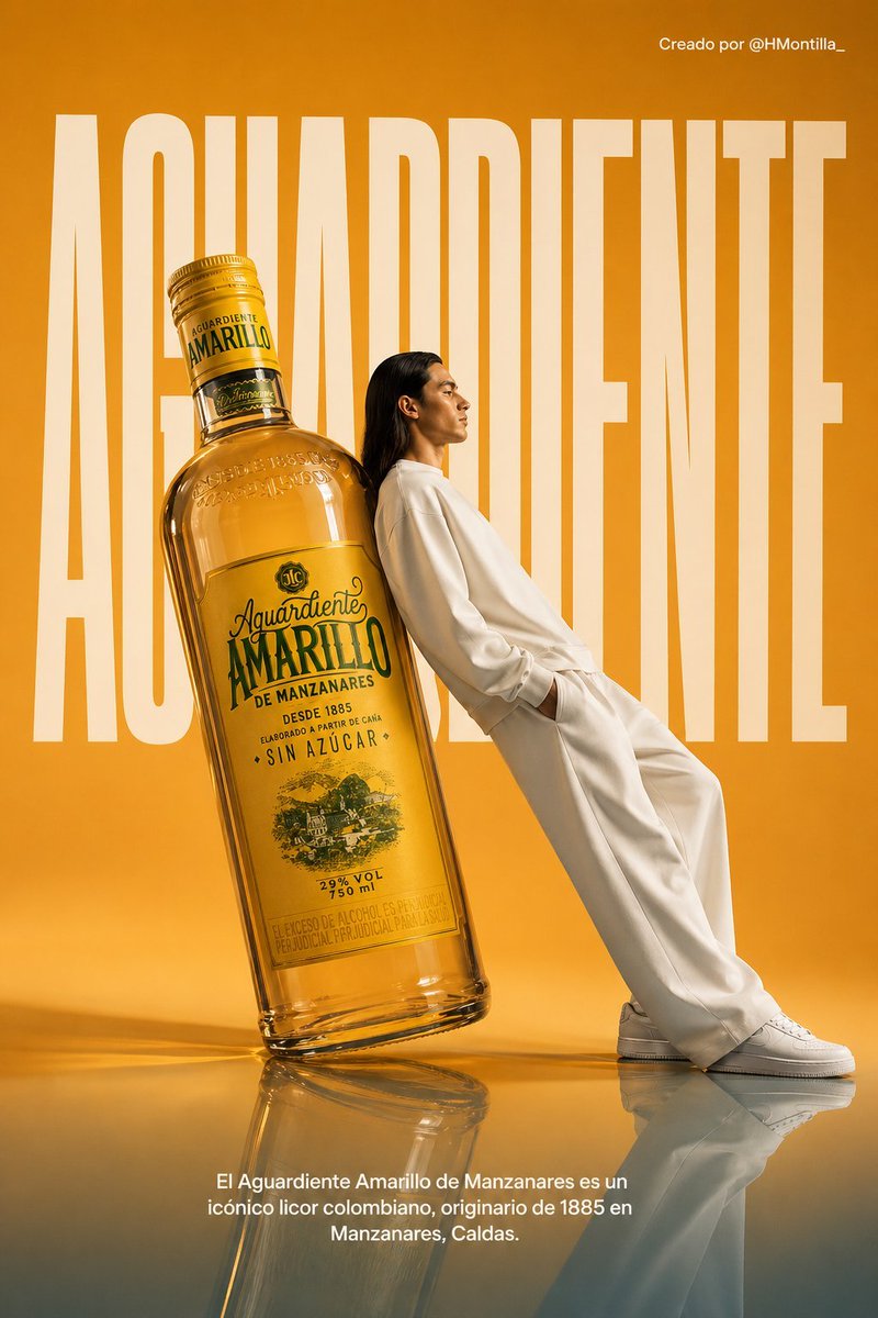 基于人像参考图的 Aguardiente 时尚广告
