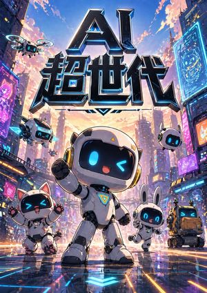 赛博朋克 AI 字体海报