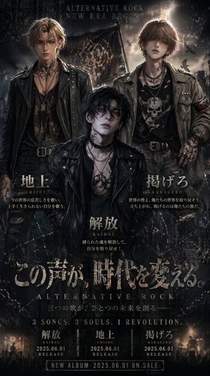 日系暗黑风格另类摇滚海报
