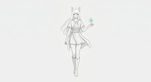 极简狐妖角色草图
