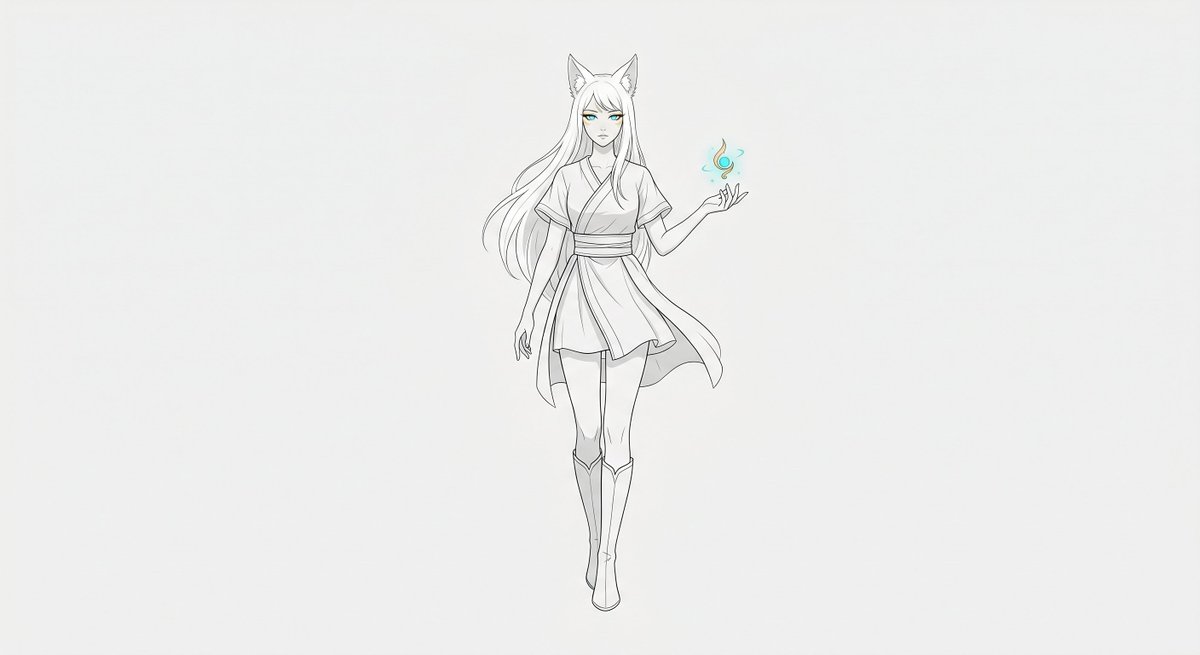极简狐妖角色草图