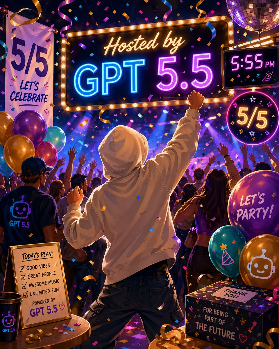 Neon GPT 5.5 庆祝派对