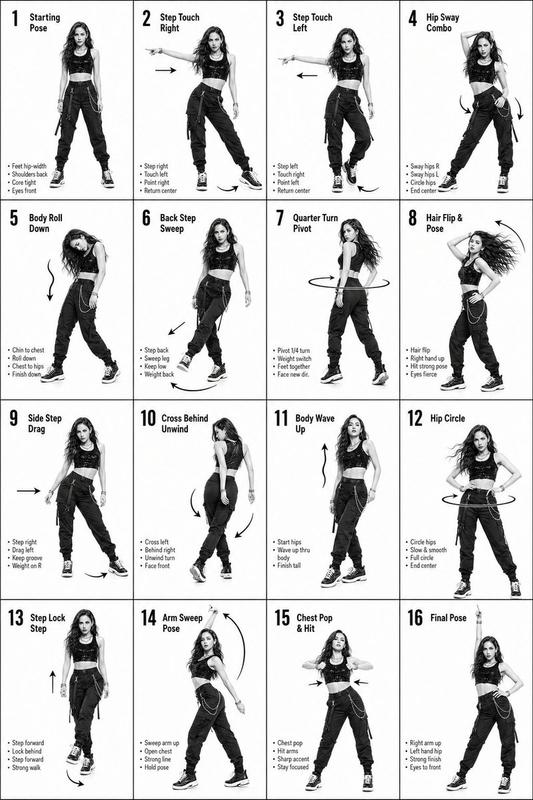 K-Pop Dance Step Guide | GPT Image 2 AI Prompt for Poster, Illustration