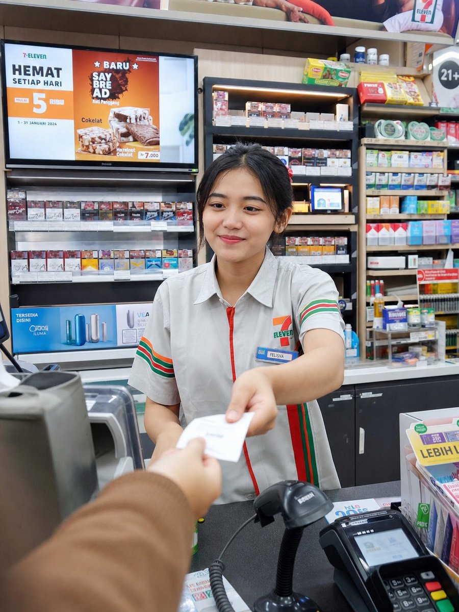 照片级写实便利店收银员